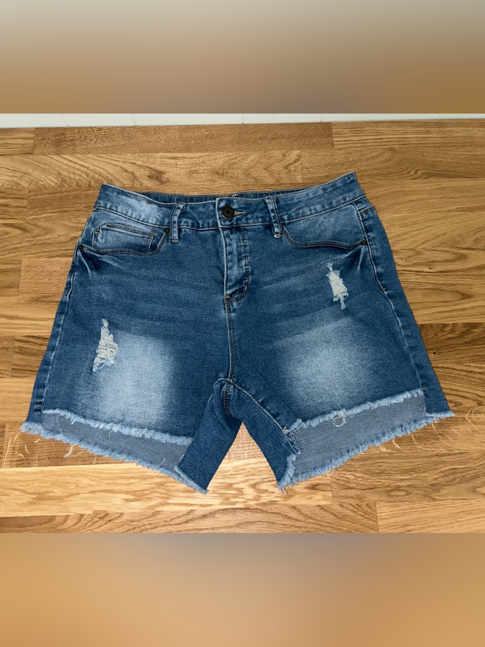 Royalty For Me Distressed Denim Shorts - Blue by YMI